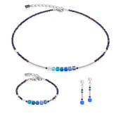 Coeur de Lion GeoCube Tonal Blue Necklace